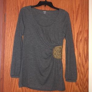 Long sleeve cinch detail top